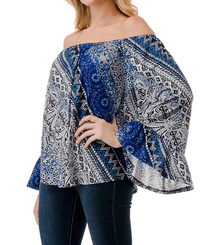 Final Sale Convertible Top In Multi Blue