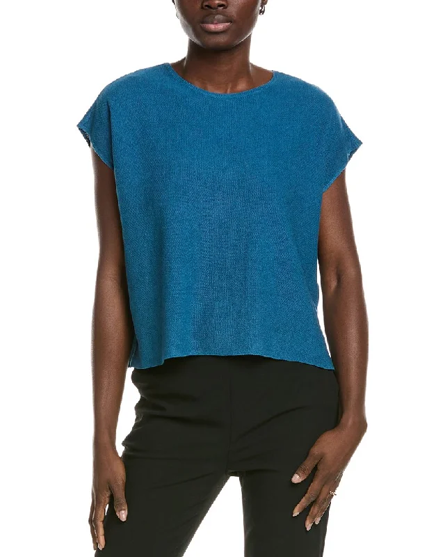 Limited Time Flash Sale EILEEN FISHER Pique Linen-Blend Top