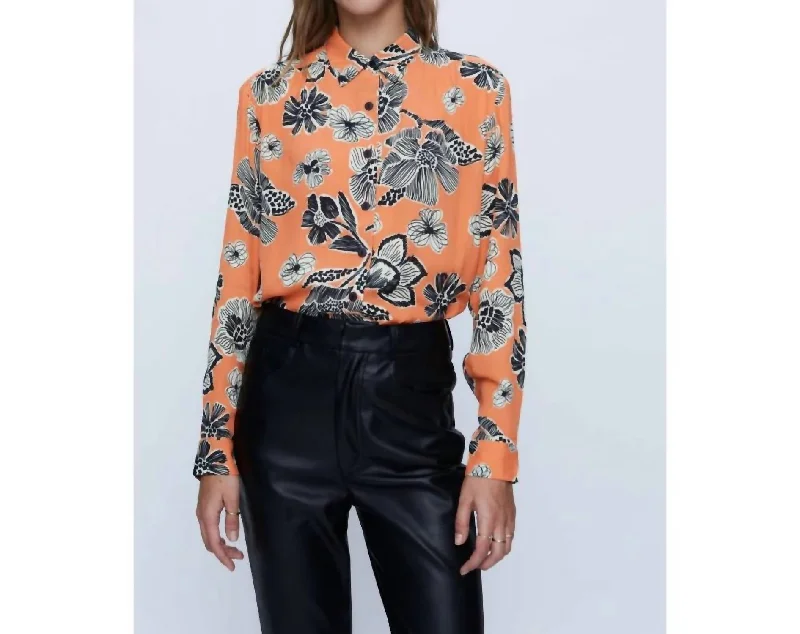 Sophisticated Street Style Offers Fluid Shirt With Flower Print In Multi