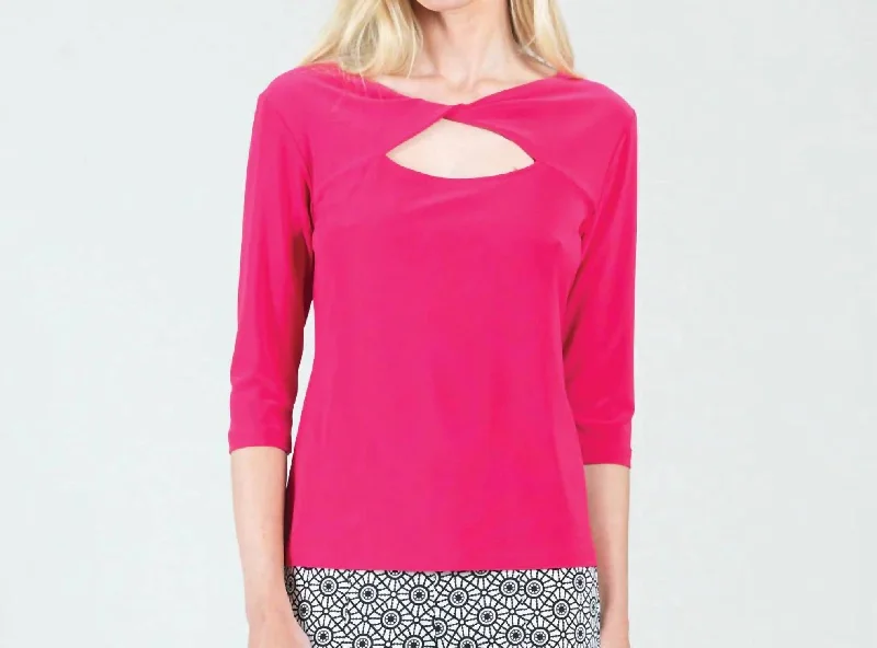 Luxury Casual Deals Perfect Illusion Top In Hot Pink