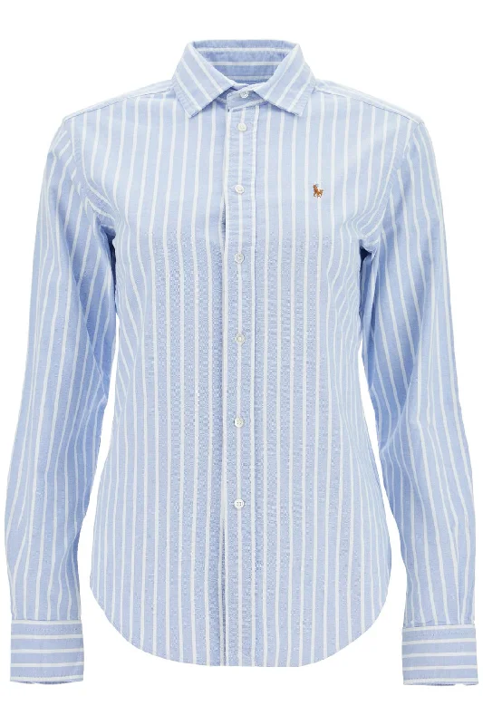 Exclusive Designer Style Deals Polo Ralph Lauren Women's Striped Oxford Shirt For Men