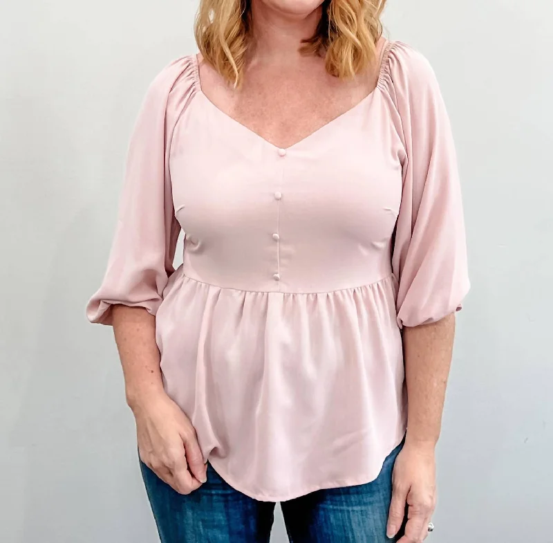 Bold Style Discounts Anything For Love Top In Blush