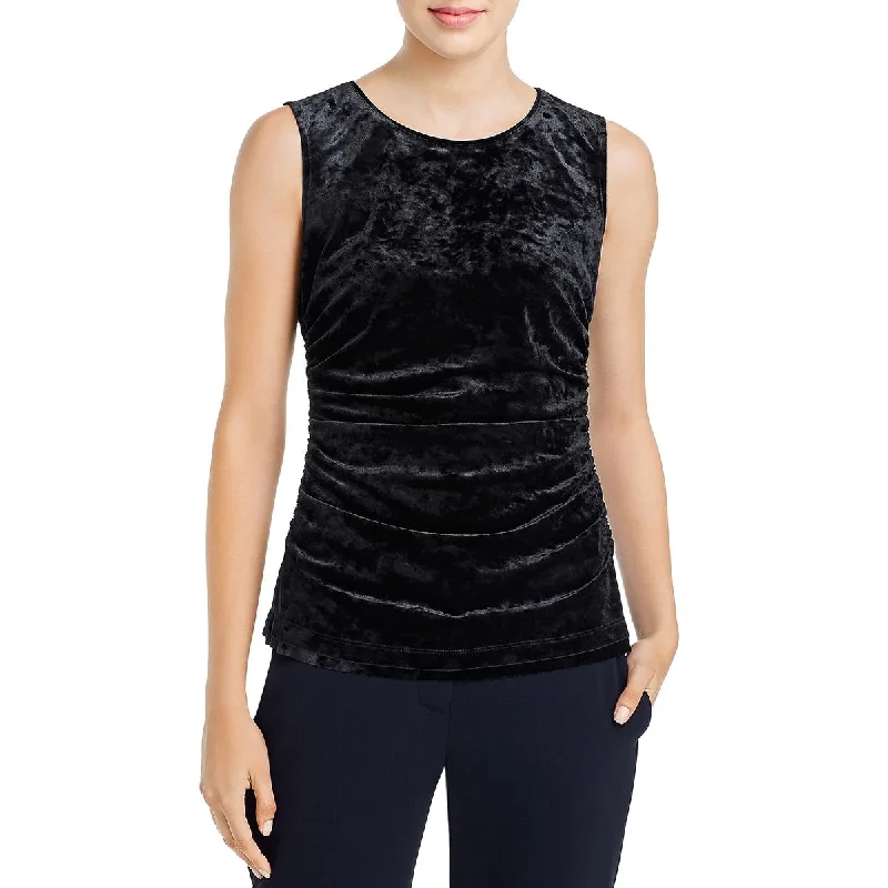 The Latest Trends Blake Womens Velvet Ruched Top