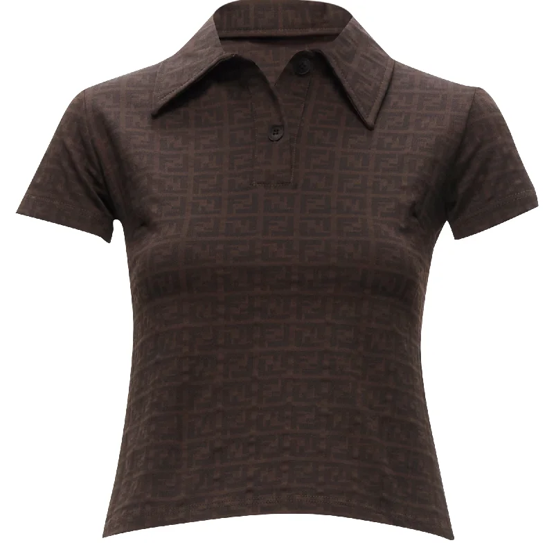 Latest Fashion Fendi mare ff zucca monogram jacquard polo top