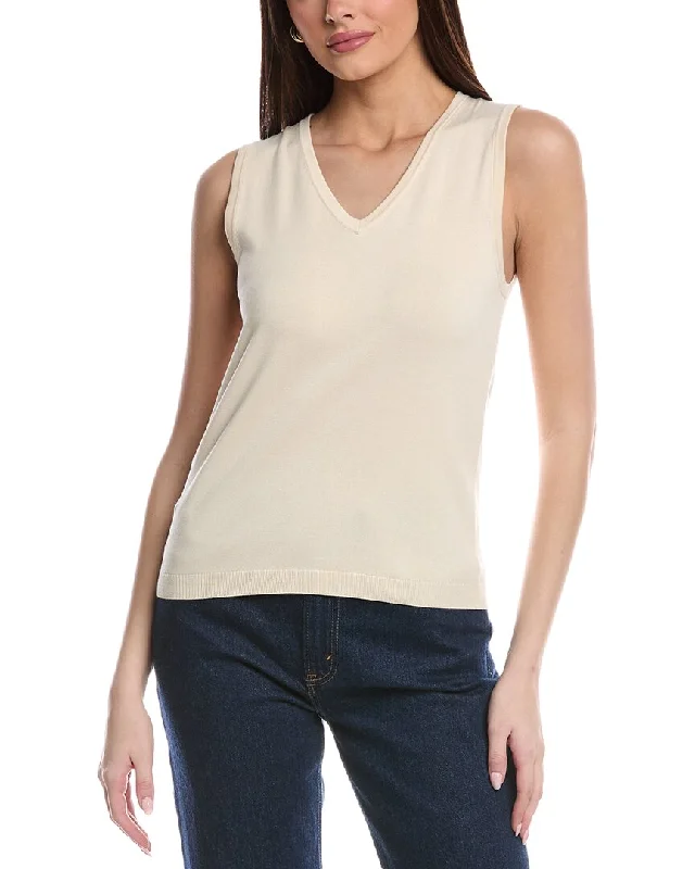 Casual Fashion St. John Jersey Knit V- Neck Shell