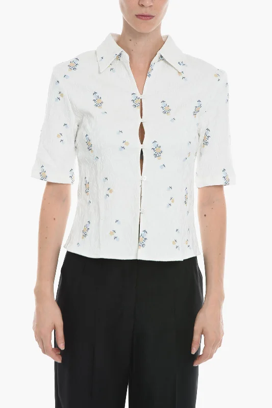 Feminine Luxe Style Sale Samsoe Samsoe Jacquard Floral -Motif MARIAH Shirt