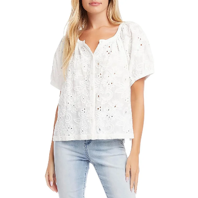 Exclusive Discounts Womens Embroidered Cotton Peasant Top