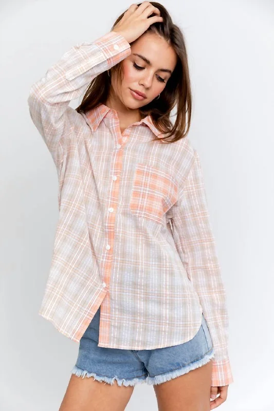 Shop Sale Items Today's The Day Button Up Top In Papaya