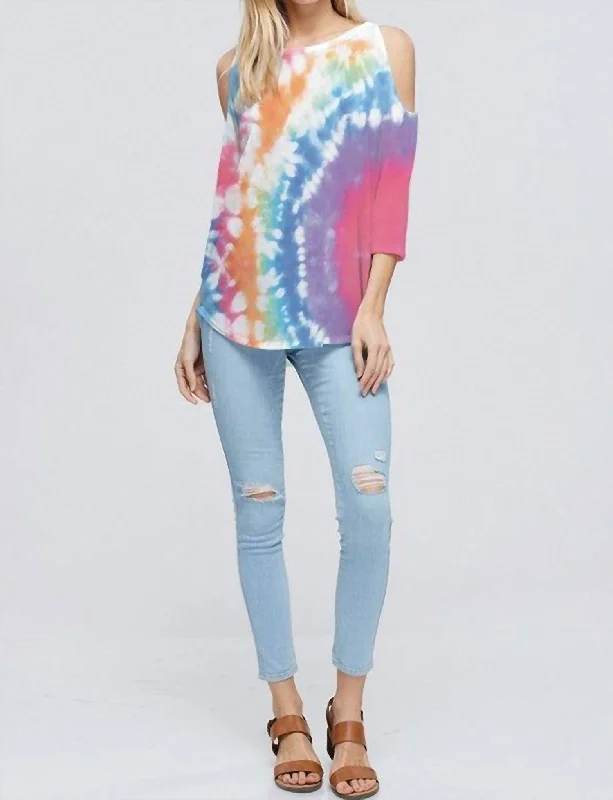 Absurdly Cheap Sale Over The Rainbow Tie Dye Top In Multi