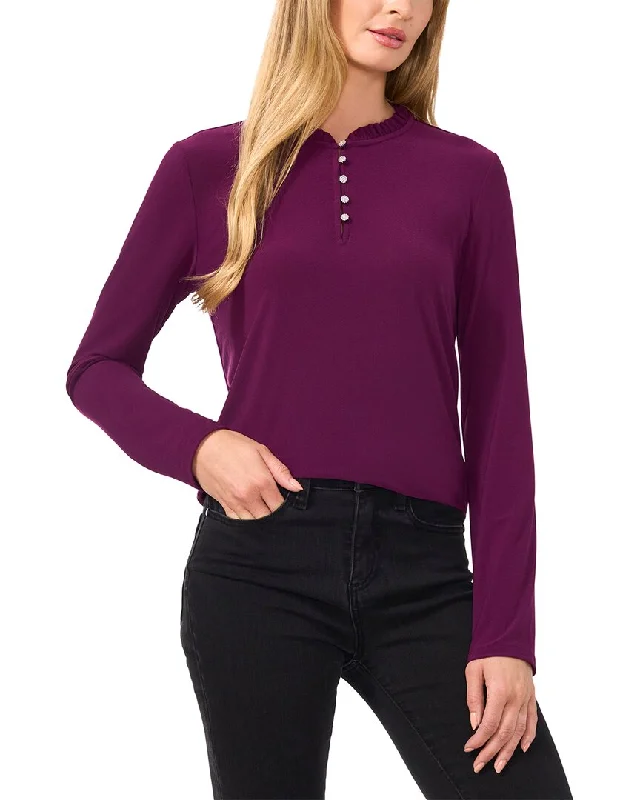 Fashion-Forward CeCe Round Neck Ruffle Top