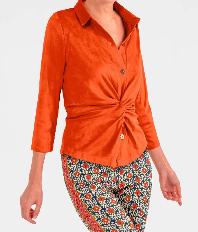 Luxe Style Discounts Twist & Shout Top In Orange