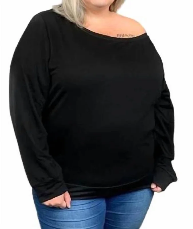 Hurry Before It's Gone Slouchy Top In Black