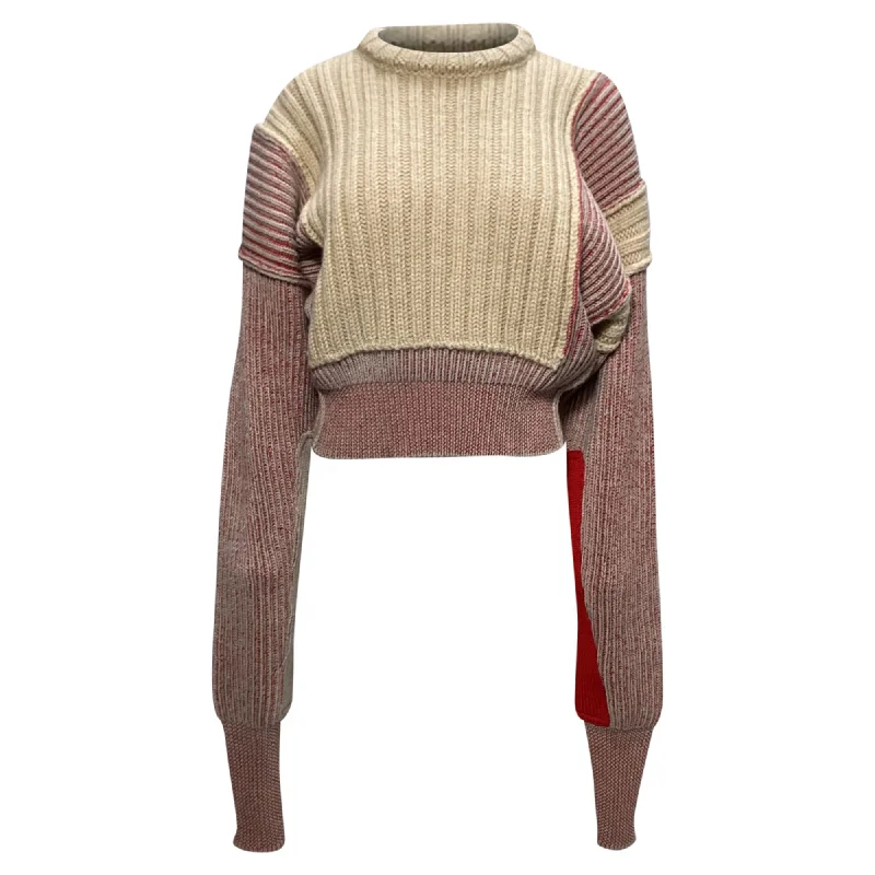 Seize Bargains MM6 Maison Margiela Chunky Knit Jumper in Red Wool