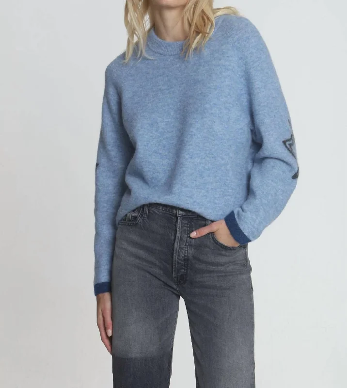 Contemporary Chic Promotions Darling Cozy Crew Top In Sky