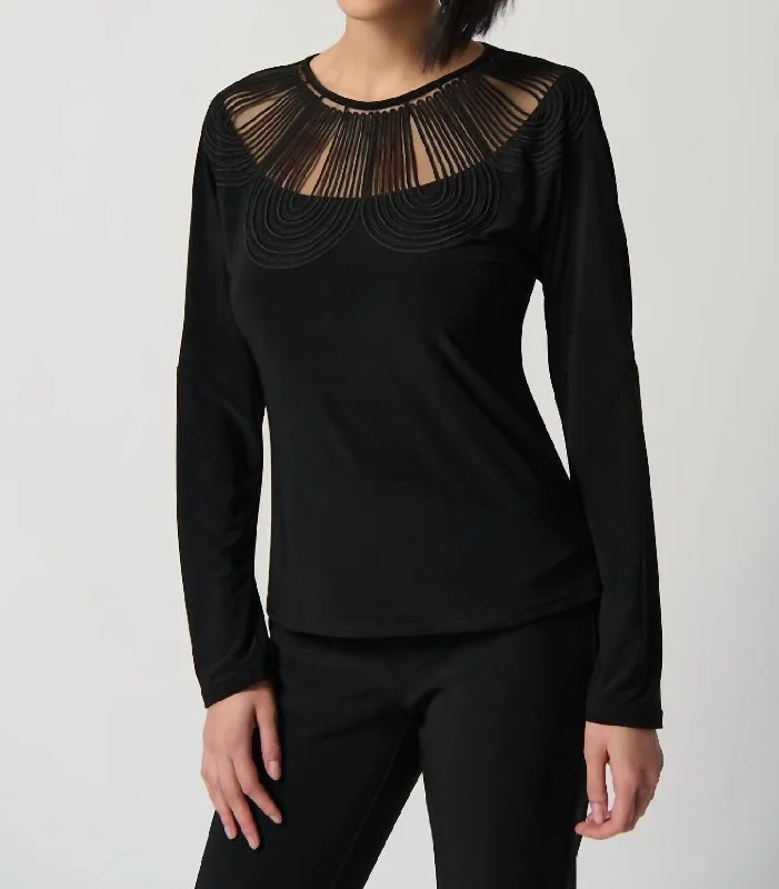 Seasonal Trends Dolman Sleeve Silky Knit Fitted Top In Black