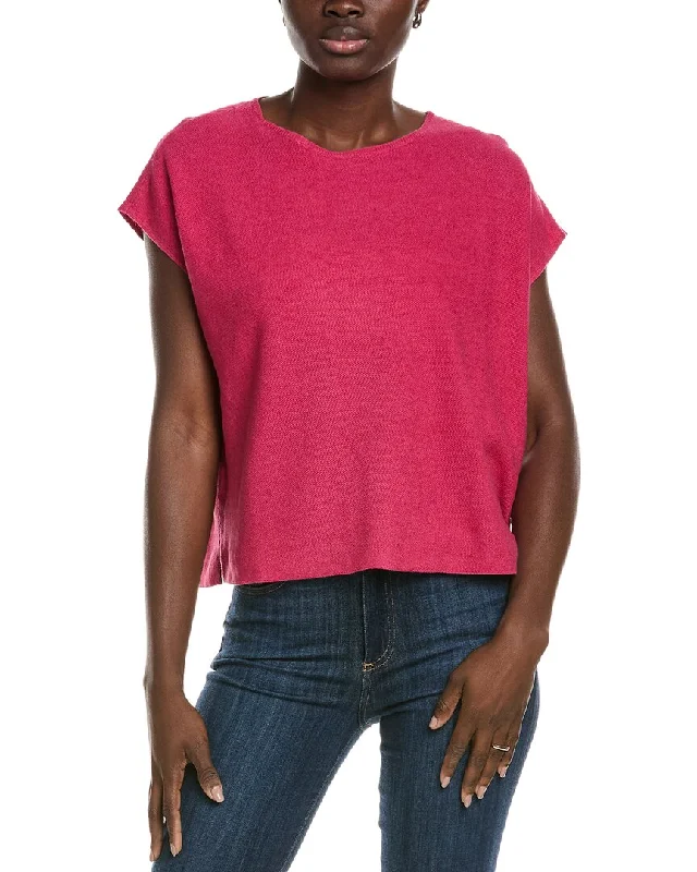 Exclusive Discounts EILEEN FISHER Pique Linen-Blend Top