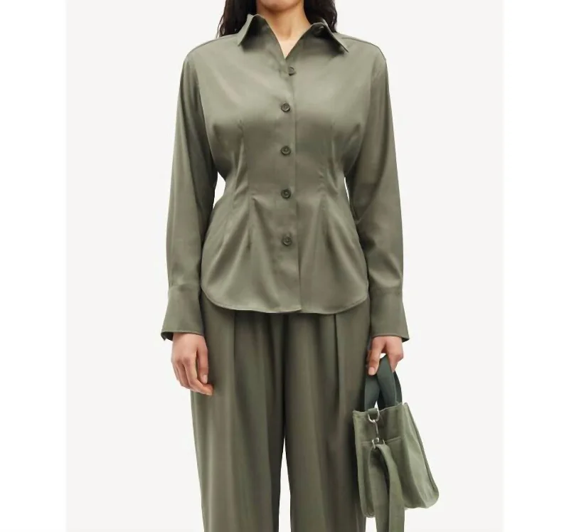 Break Fashion Norms Sajul Shirt In Dusty Olive