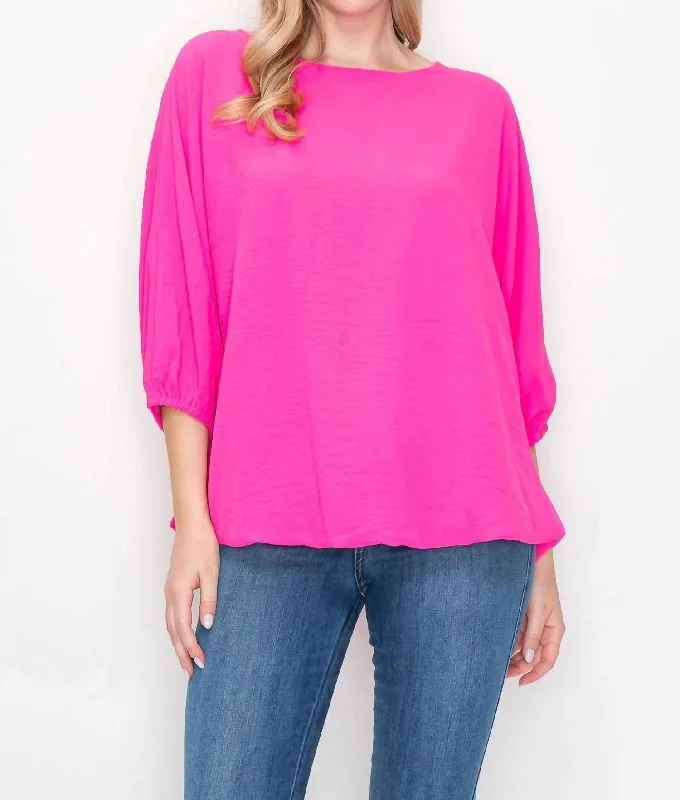 Limited Time Deal Wrendelle Woven Top In Neon Pink