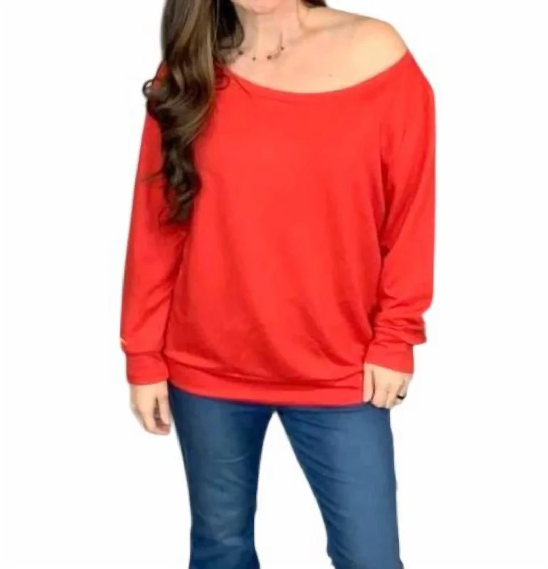 Limited Edition Slouchy Top In Red