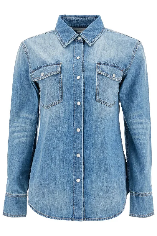 Vibrant Style Promotions Stella Mccartney Women's 'Vintage Wash blue Shirt'