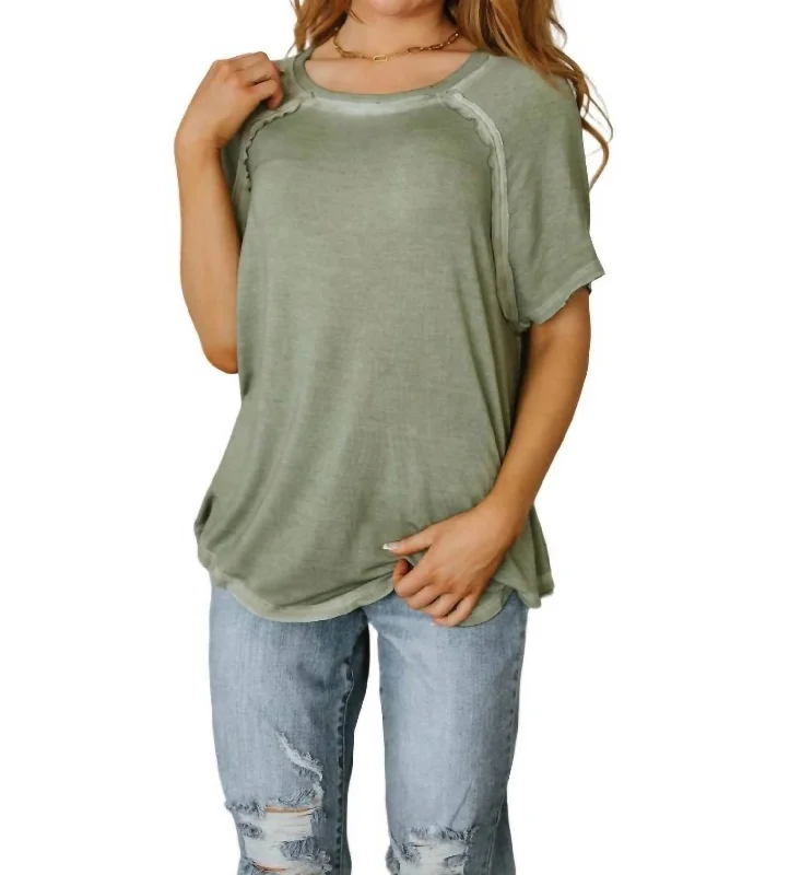 Seasonal Sale Mineral Wash T Shirt In Olive