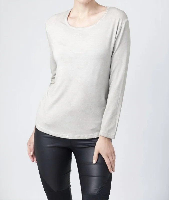 Limited Time Scoop-Neck Top In Sand