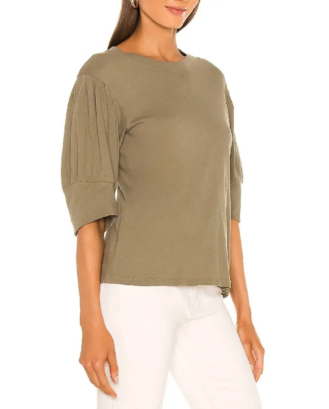 Comfortable Chic Lydia Top In Military Olive