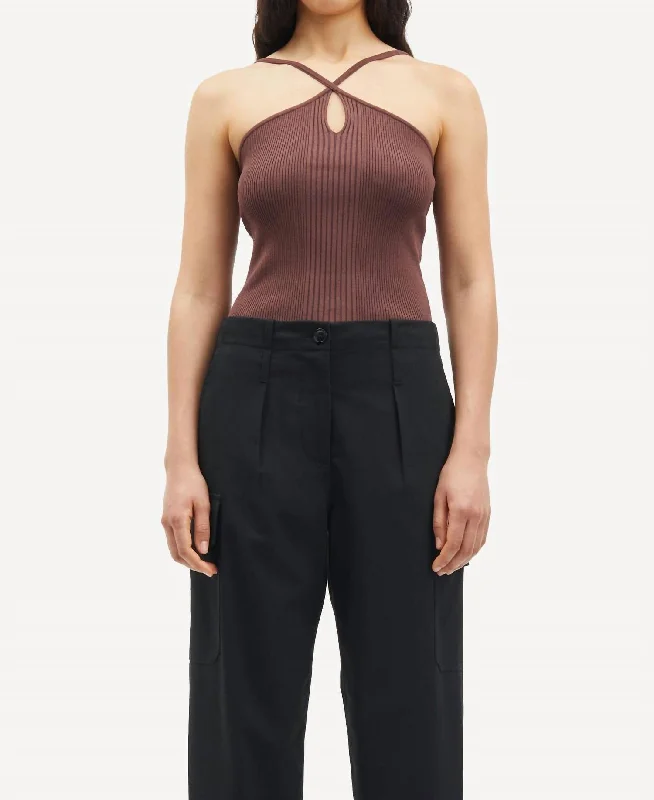 Stylish Savings Sanina Top In Brown Stone