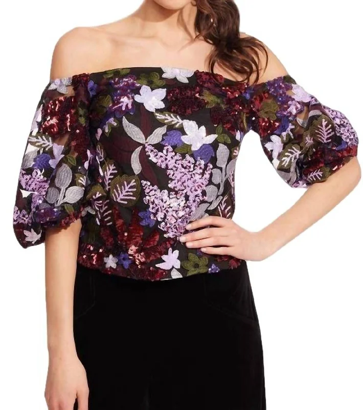 Fashion-Forward Laken Top In Tempest Bloom