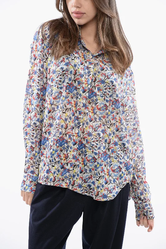 Fashion Sale Isabel Marant Etoile Floral Shirt With Ruffled Detailed Collar