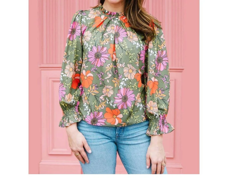 Spring Offer Quinn Top In Vintage Petals