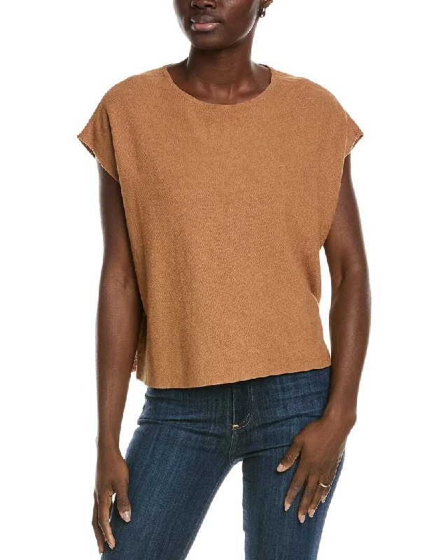 Hot Picks EILEEN FISHER Pique Linen-Blend Top