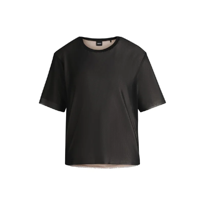 Shop The Hottest Deals Double-layer jersey top with sequin embellishments