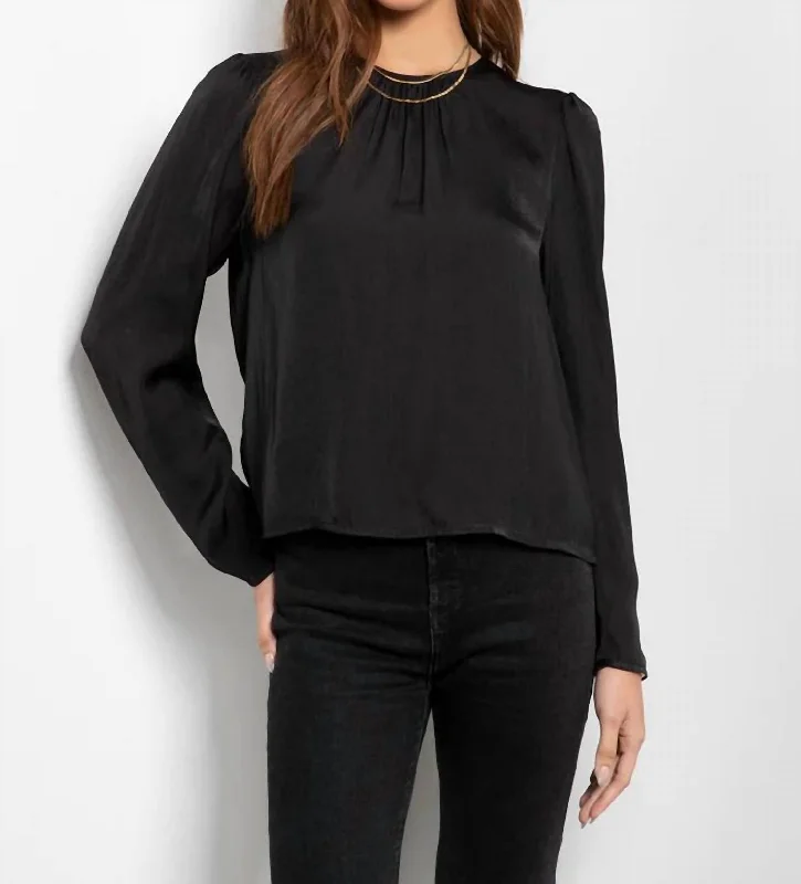 Classic Elegance Sales Solid Charise Top In Black