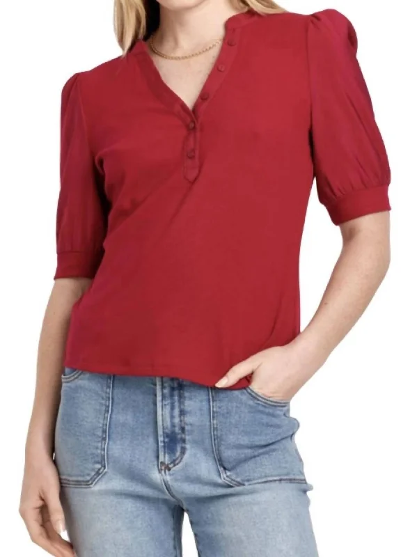 Casual Chic Tanner Top In Ruby Pink