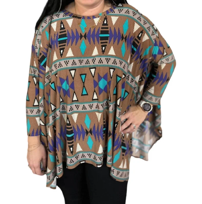 On-Trend Fashion Offers Material Girl Top In Aztec