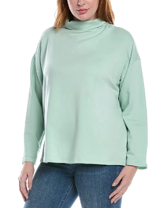 Hot Sale EILEEN FISHER Plus Funnel Neck Box Top