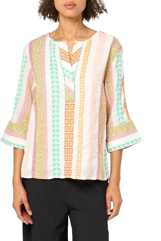 Daring Fashion Promotions Stripe Boxy Top In Multi