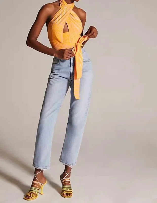 Fashion Forward, Function First Halter Wrap Top In Citrus