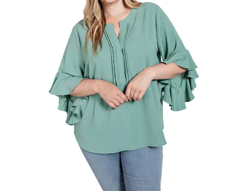 Top Brand Discounts Gloria Ruffle Bell Sleeve Top In Mint