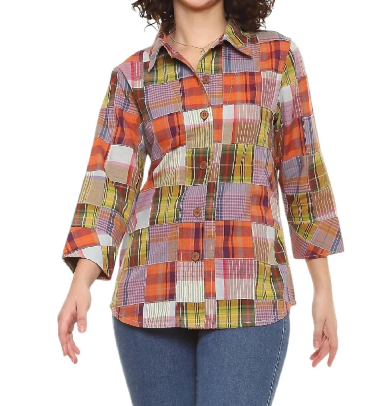 Modern Fashion Sale Jane Shirt In Orange Multi