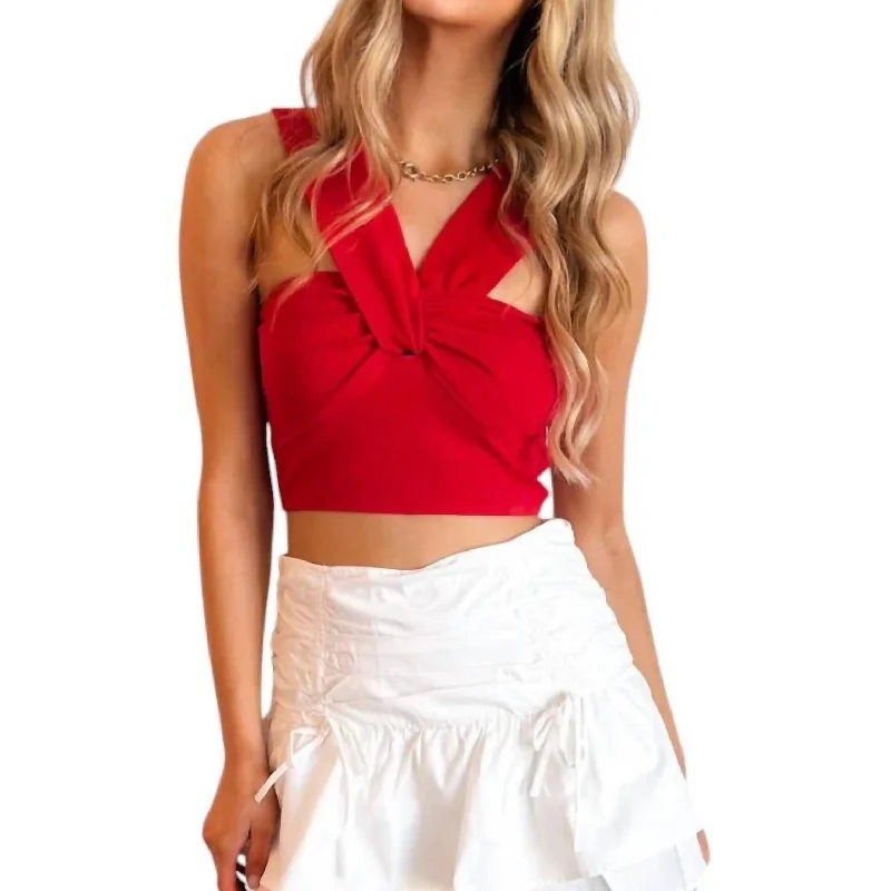 Hurry Before It's Gone Just Perfect Ribbed Top In Red