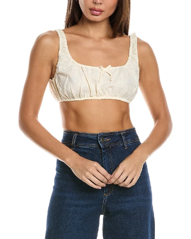 Unleash Your Trendy Side WeWoreWhat Scrunchy Linen-Blend Top