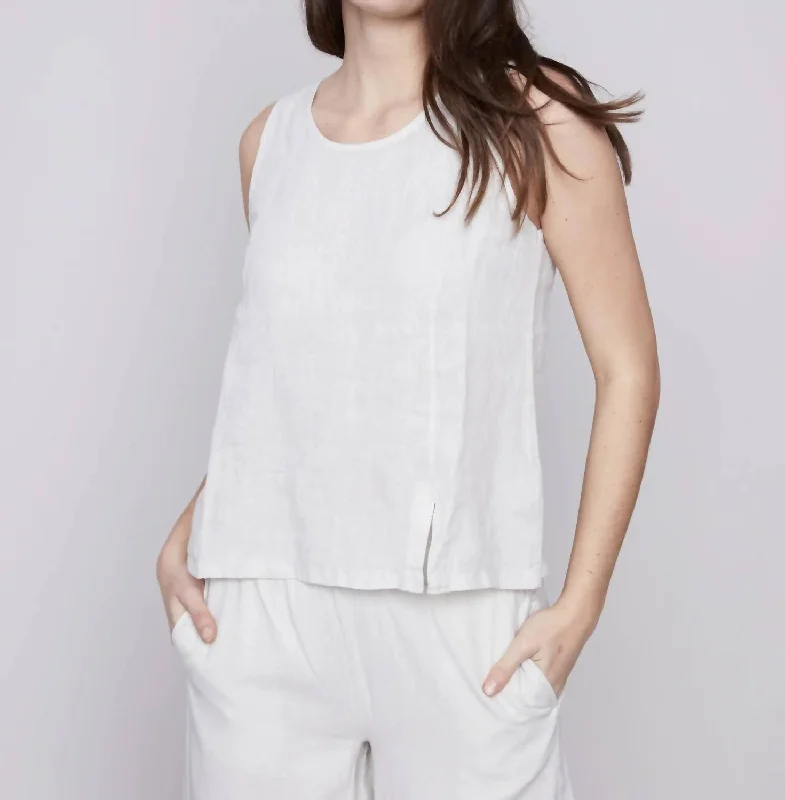 Budget-Friendly Fashion Linen Shell Top In Natural