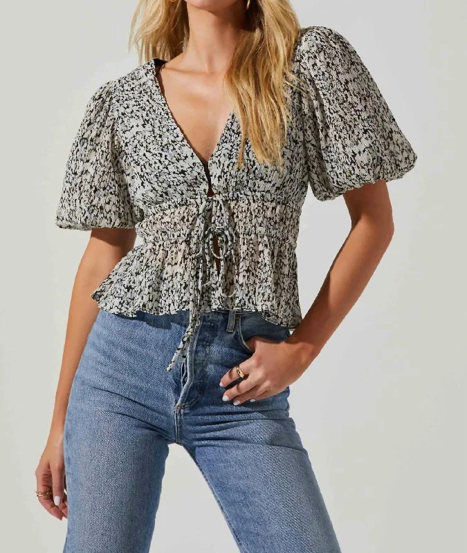 Everyday Elegance Sale Alexis Top In Black Multi Floral