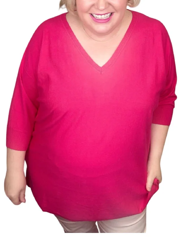 Stylish Looks Happening Now Curvy Top In Pink