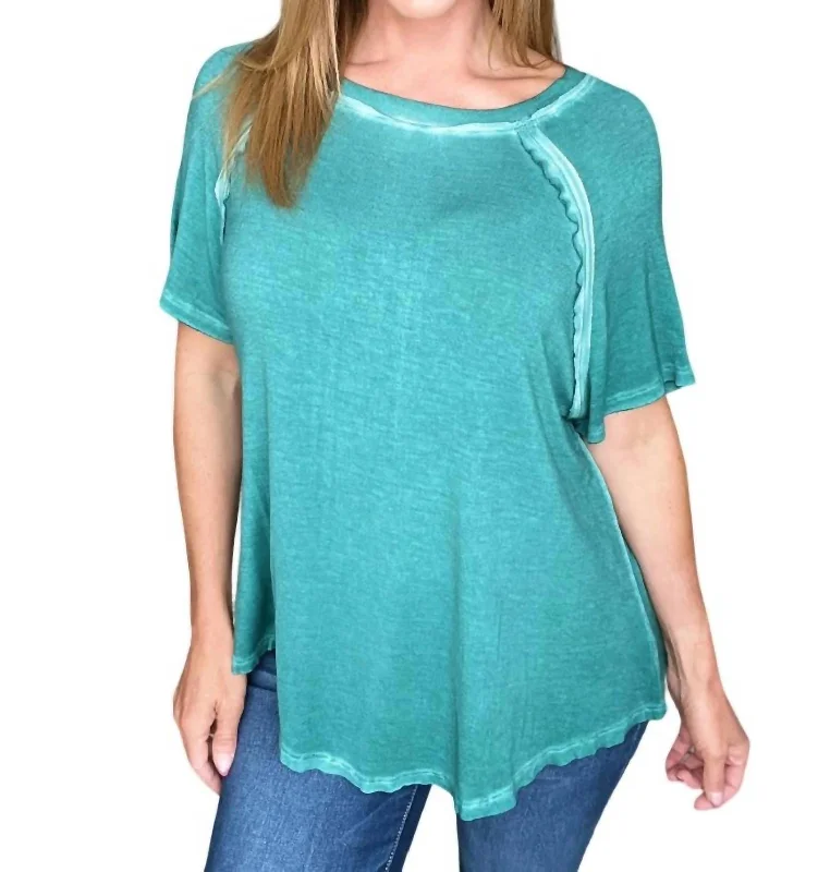 Mega Sale Mineral Wash T Shirt In Hunter Green