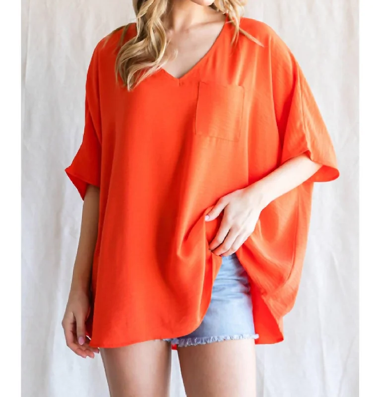 Stylish Deals Burst Of Joy Top In Tangerine