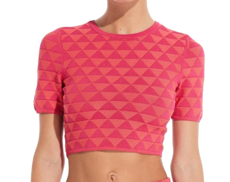 Refined Fashion Sale Cara Top In Berry & Coral