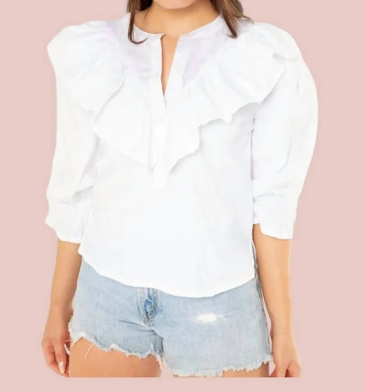 Feminine Style Promotions Poppy Top In White